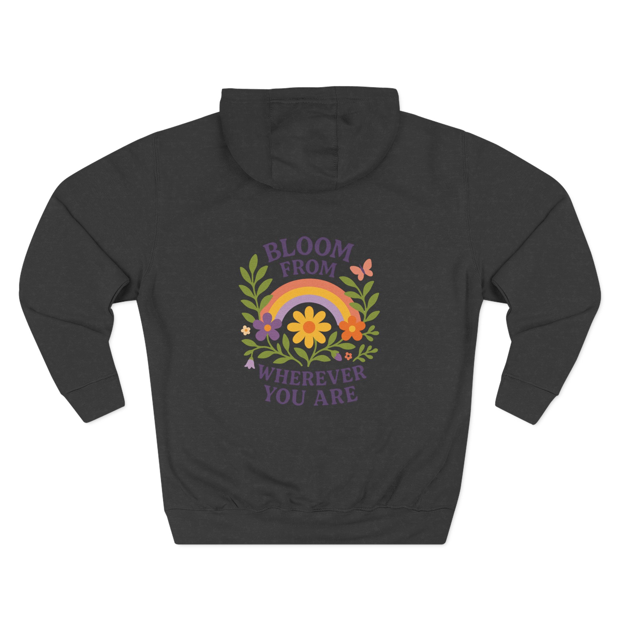 Bloom Wherever You Are Fleece Hoodie - Cozy Floral Sweatshirt for Growth & Positivity, Ideal for Gifts, Home, Casual Wear - Image 12