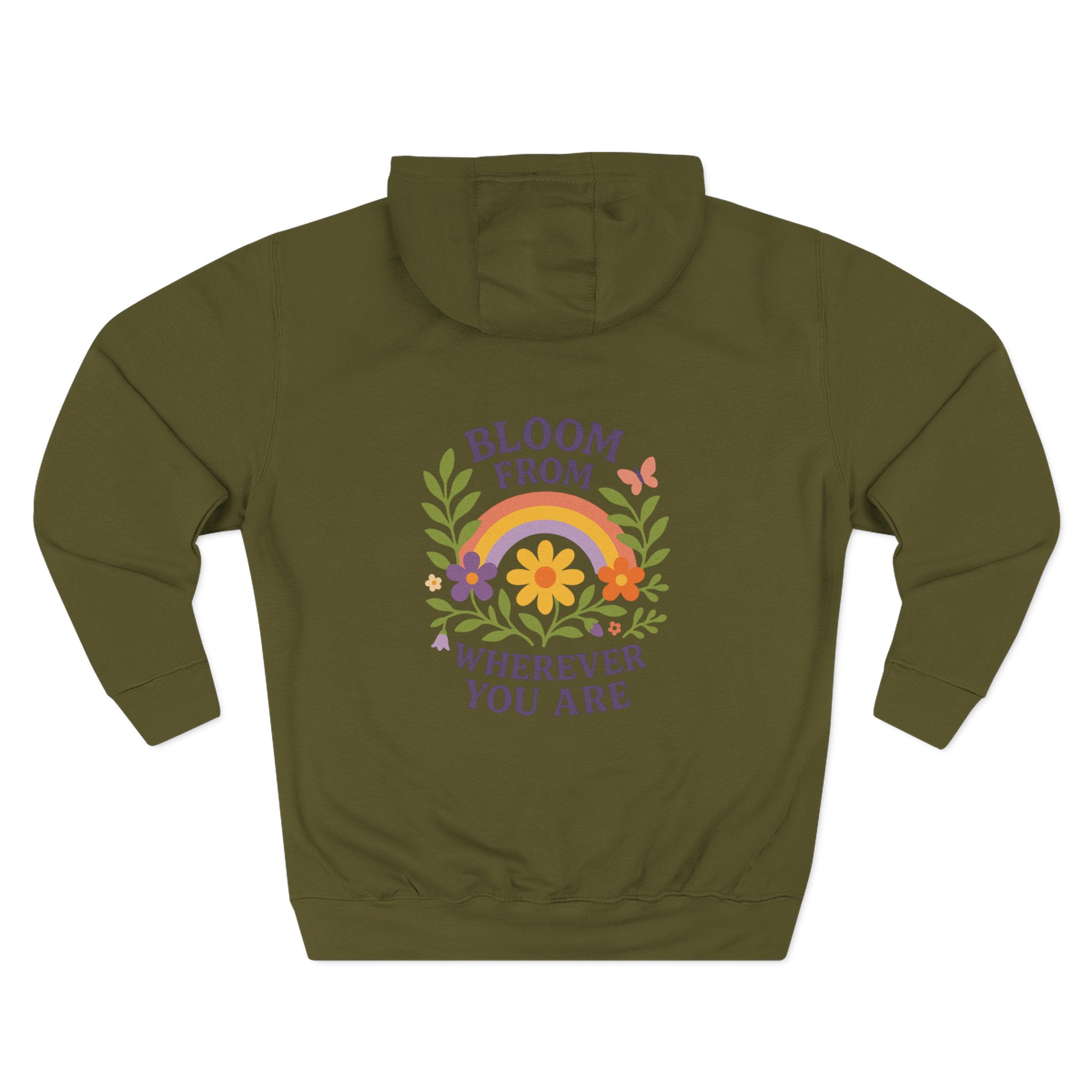 Bloom Wherever You Are Fleece Hoodie - Cozy Floral Sweatshirt for Growth & Positivity, Ideal for Gifts, Home, Casual Wear - Image 18