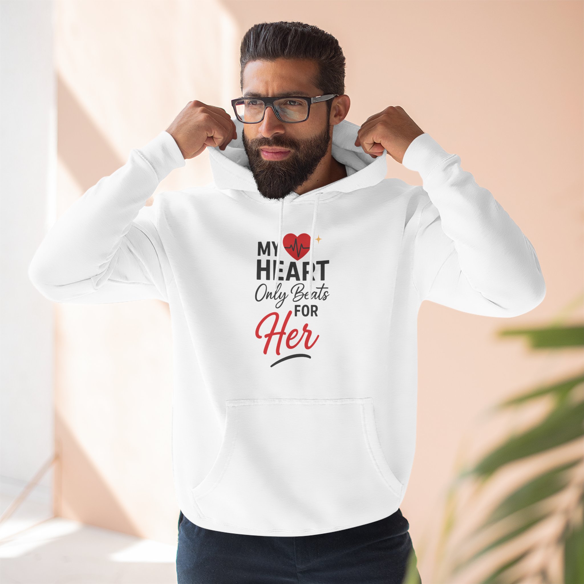 My Heart Only Beats for Her Hoodie | Romantic Gift, Valentine's Day, Gift for Her, Cozy Apparel, Love Merchandise - Image 9