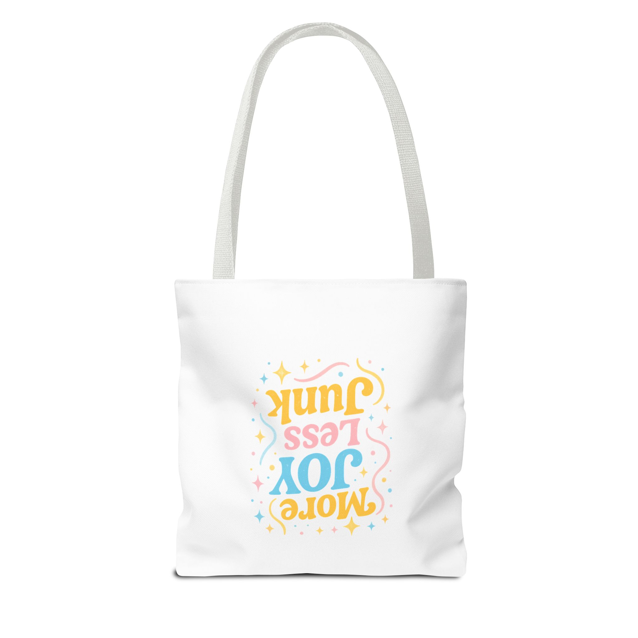 Joyful Tote Bag - More Joy Less Junk - Eco-Friendly Reusable Shopping Bag, Gift for Friends, Stylish Grocery Tote, Fun Everyday Tote - Image 14