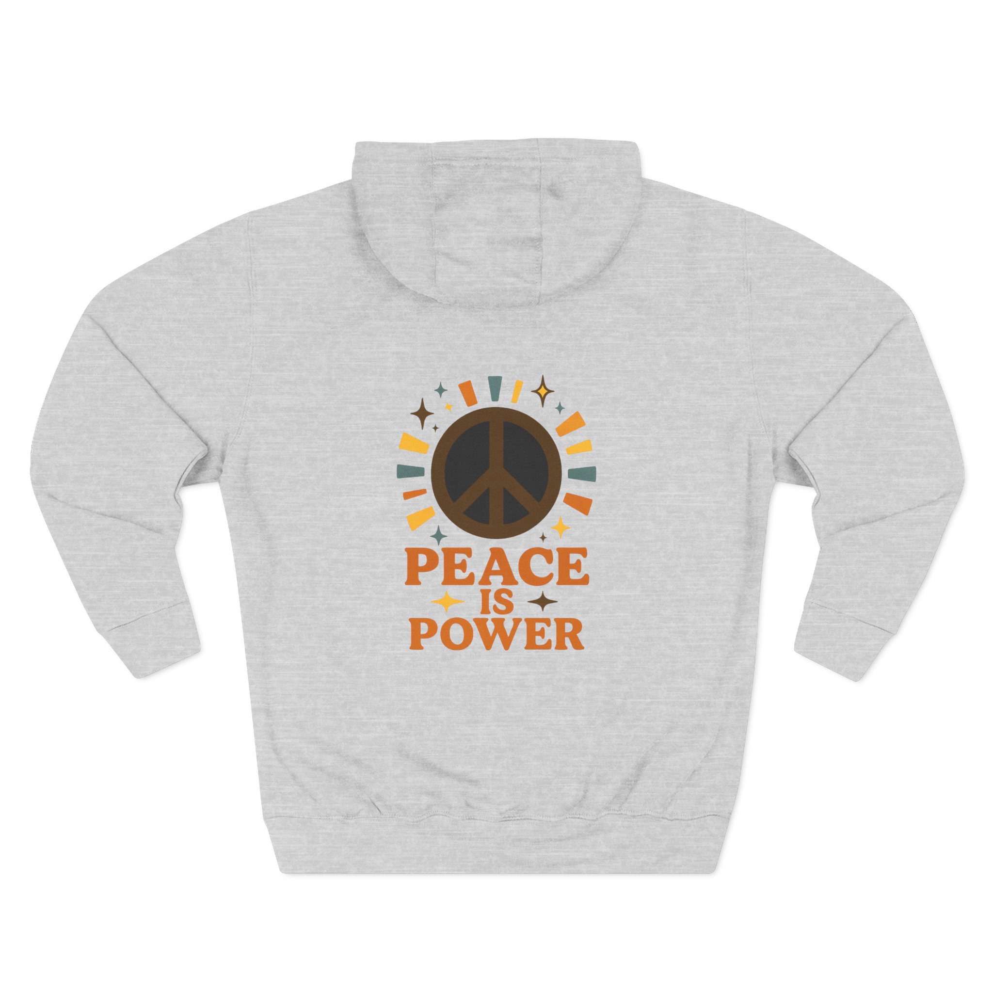 Peace is Power Fleece Hoodie - Cozy Unisex Sweatshirt, Gift for Activists, Warm Layer for Events, Inspirational Apparel - Image 2