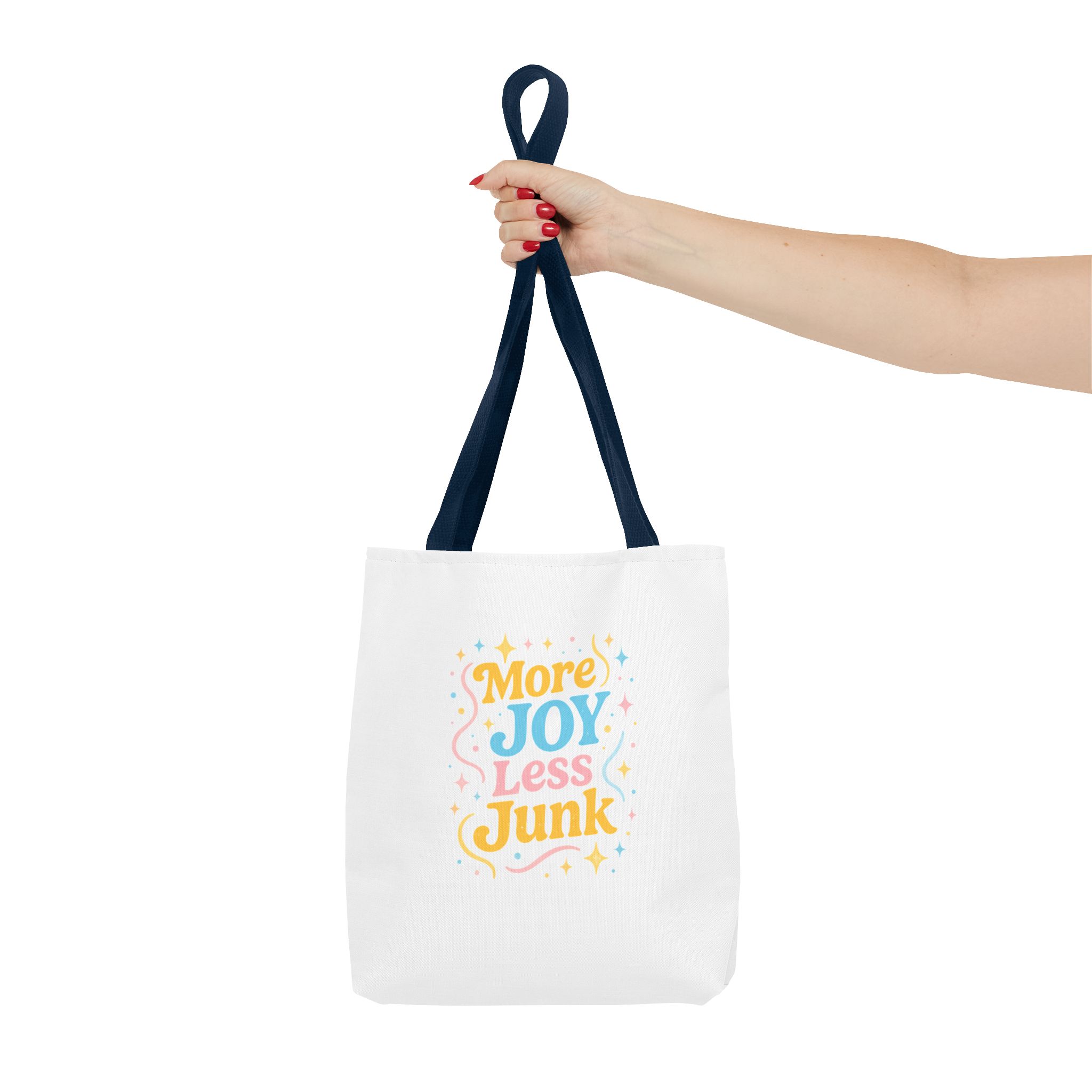 Joyful Tote Bag - More Joy Less Junk - Eco-Friendly Reusable Shopping Bag, Gift for Friends, Stylish Grocery Tote, Fun Everyday Tote - Image 27