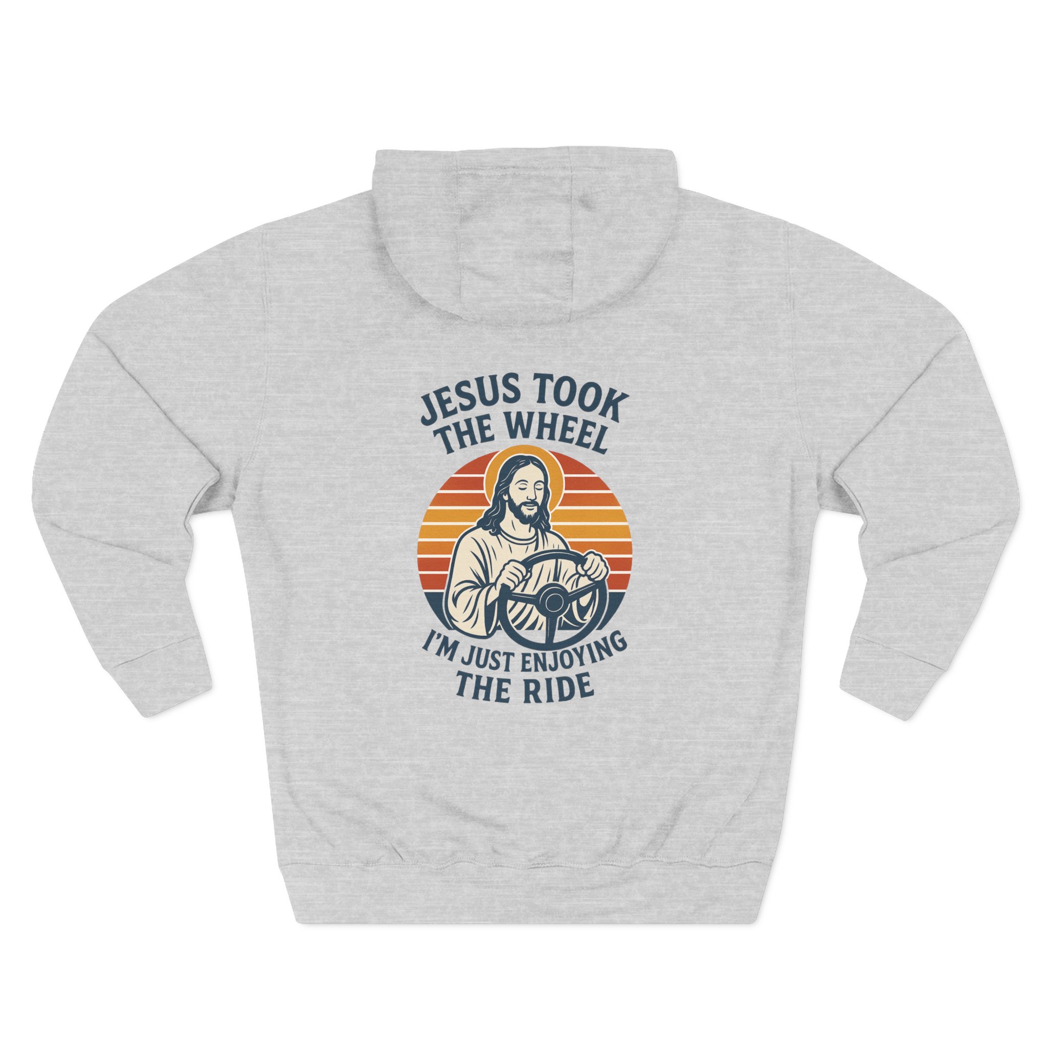 Jesus Took the Wheel Hoodie, Inspirational Faith Wear, Christian Gift, Cozy Fleece Hoodie, Perfect for Church & Holidays - Image 3