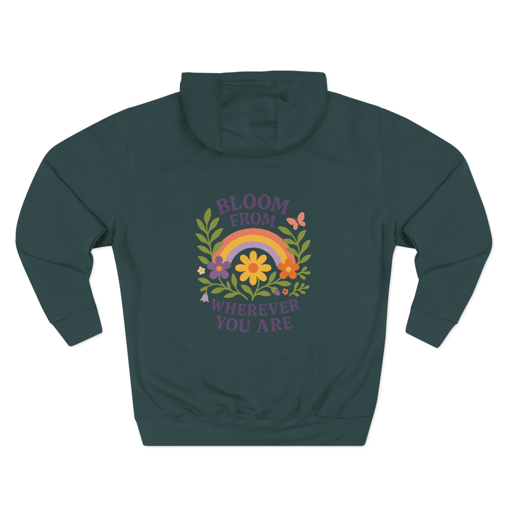 Bloom Wherever You Are Fleece Hoodie - Cozy Floral Sweatshirt for Growth & Positivity, Ideal for Gifts, Home, Casual Wear - Image 17