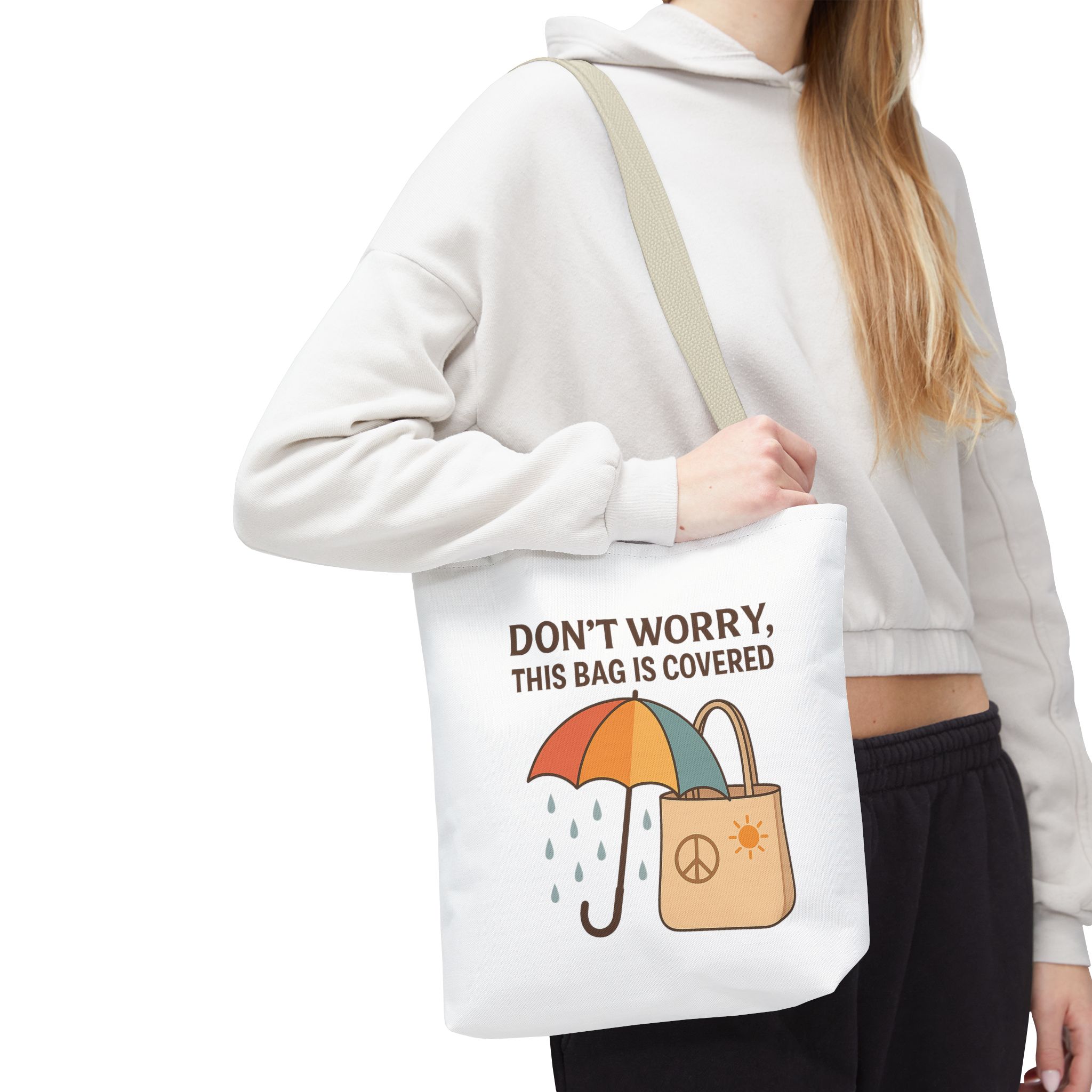 Lighthearted Tote Bag for Everyday Use, Eco-Friendly Shopping Bag, Rainy Day Carryall, Unique Gift for Friends, Funny Tote for All Occasions - Image 4
