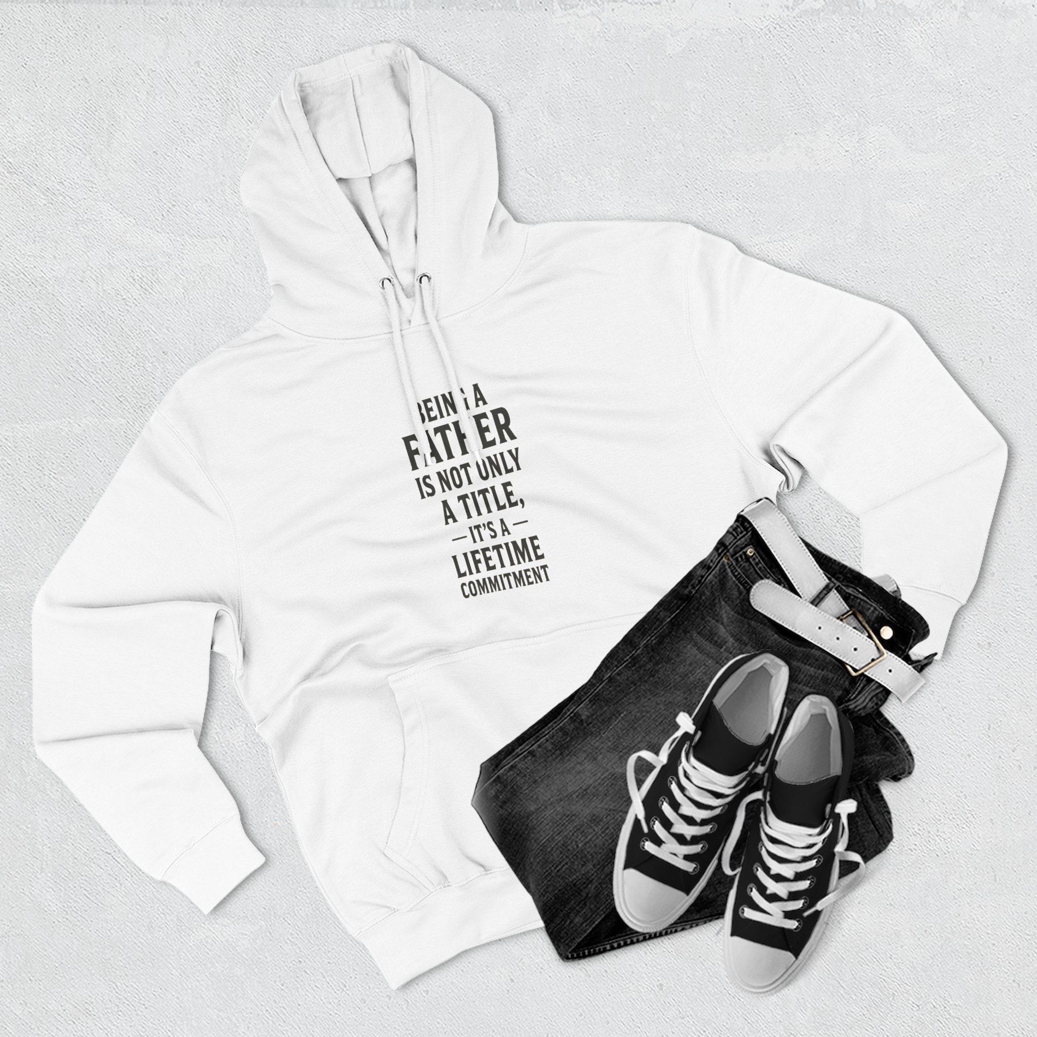 Fatherhood Commitment Fleece Hoodie - Perfect Gift for Dads, Men's Casual Wear, Fathers Day Gift, Cozy Hoodie, Family Bonding Apparel - Image 3