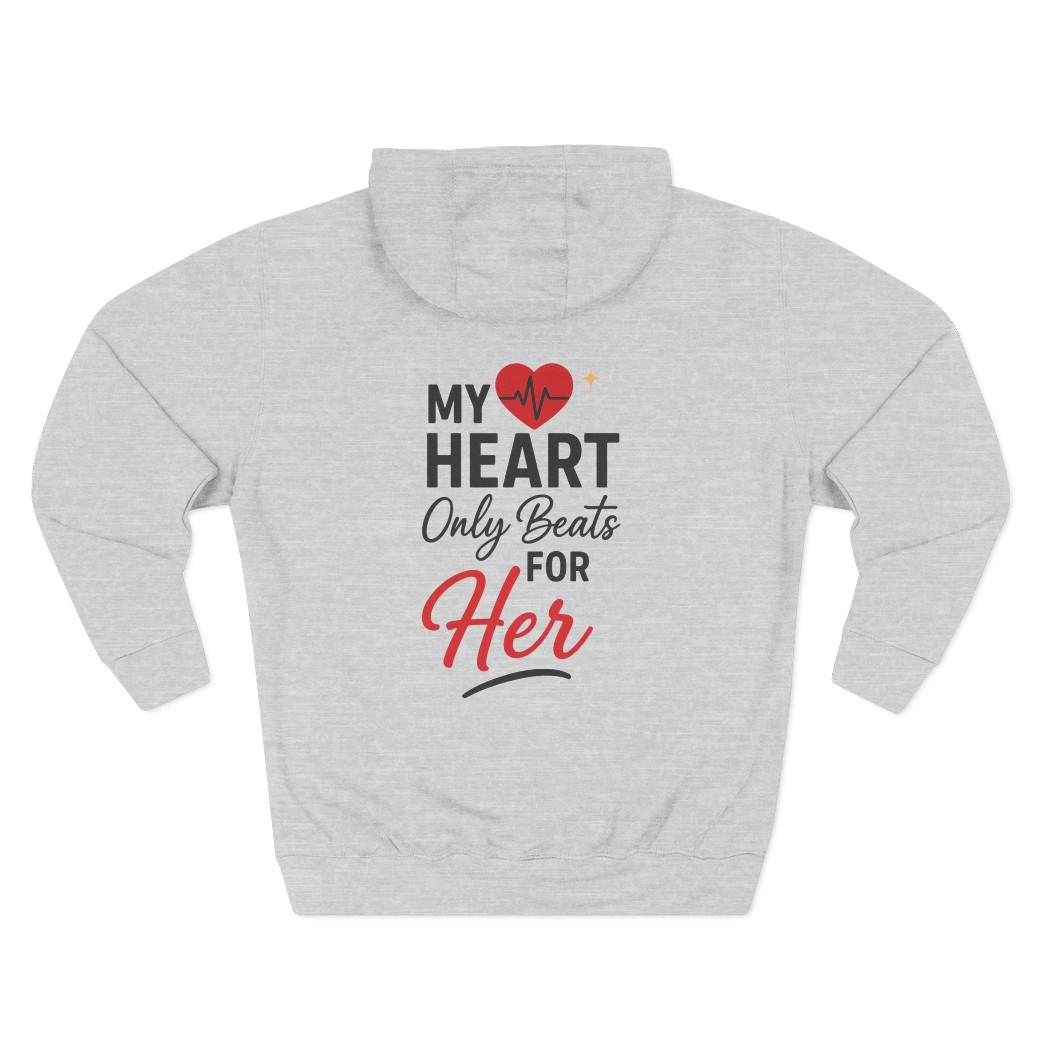 My Heart Only Beats for Her Hoodie | Romantic Gift, Valentine's Day, Gift for Her, Cozy Apparel, Love Merchandise - Image 3