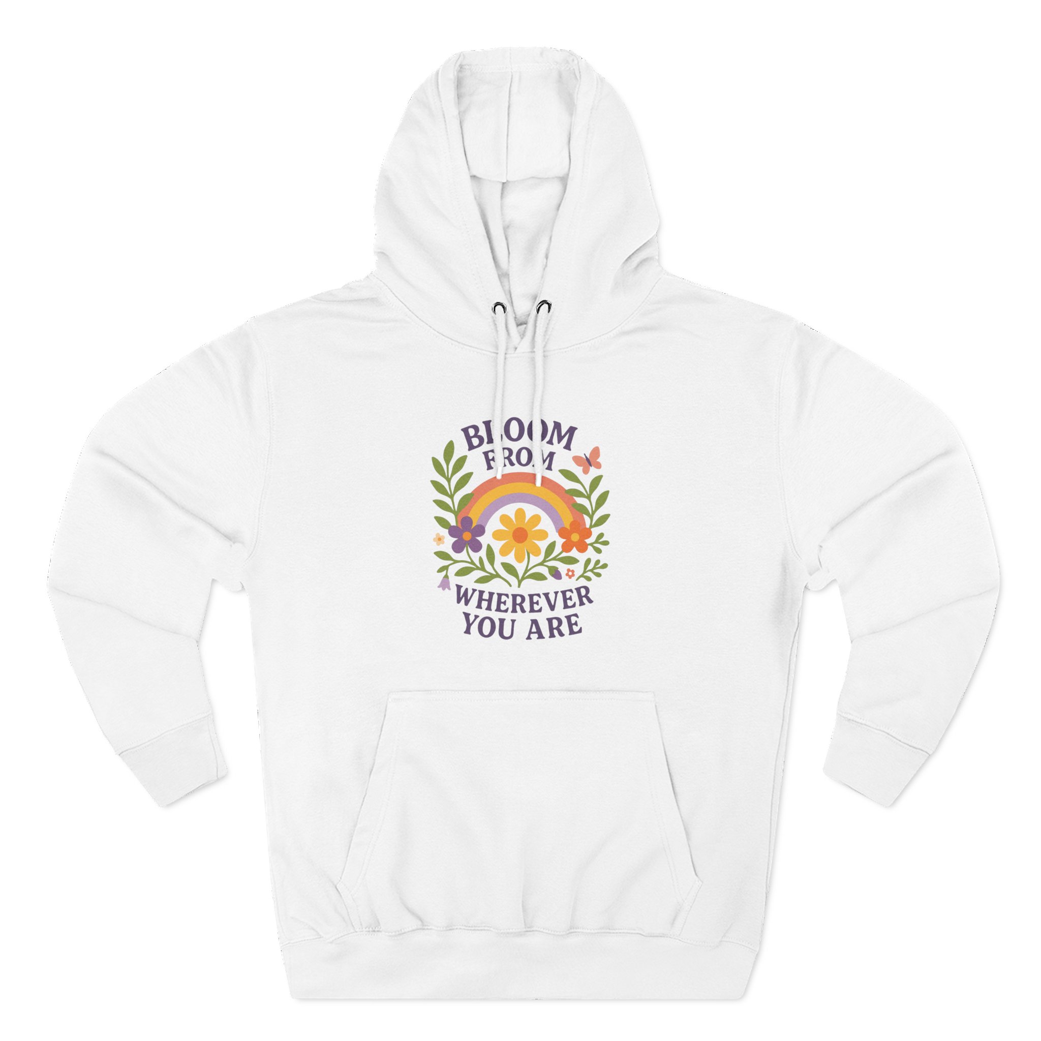 Bloom Wherever You Are Fleece Hoodie - Cozy Floral Sweatshirt for Growth & Positivity, Ideal for Gifts, Home, Casual Wear - Image 5