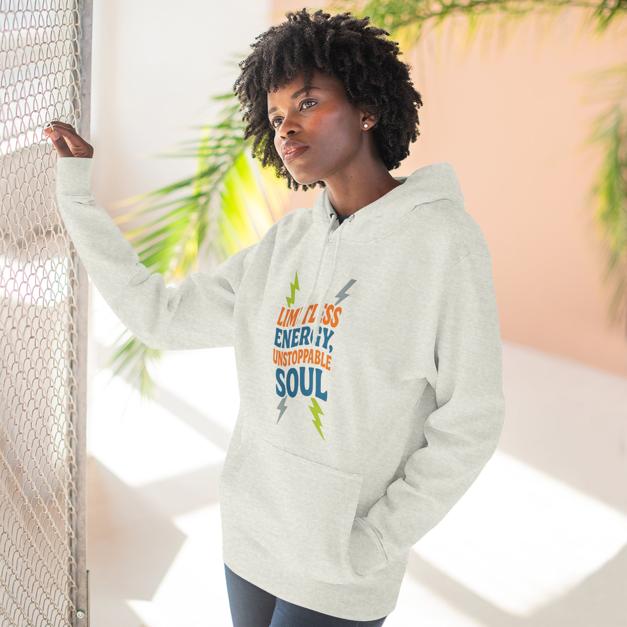Limitless Energy Soul Hoodie, Inspirational Fleece Sweatshirt, Motivational Gift for Athletes, Cozy Winter Wear, Relaxed Fit Hoodie - Image 15