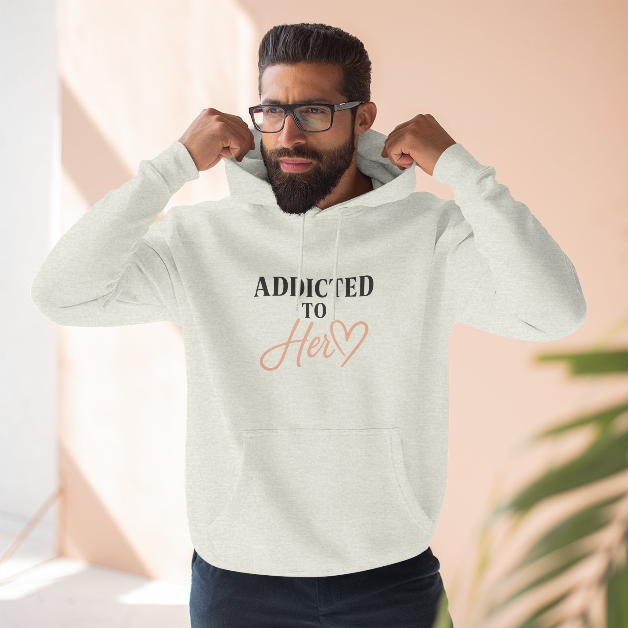 Addicted to Her Fleece Hoodie - Cozy Sweatshirt for Loved Ones, Gift for Girlfriends, Birthday Present, Relationship Apparel, Casual Wear - Image 12