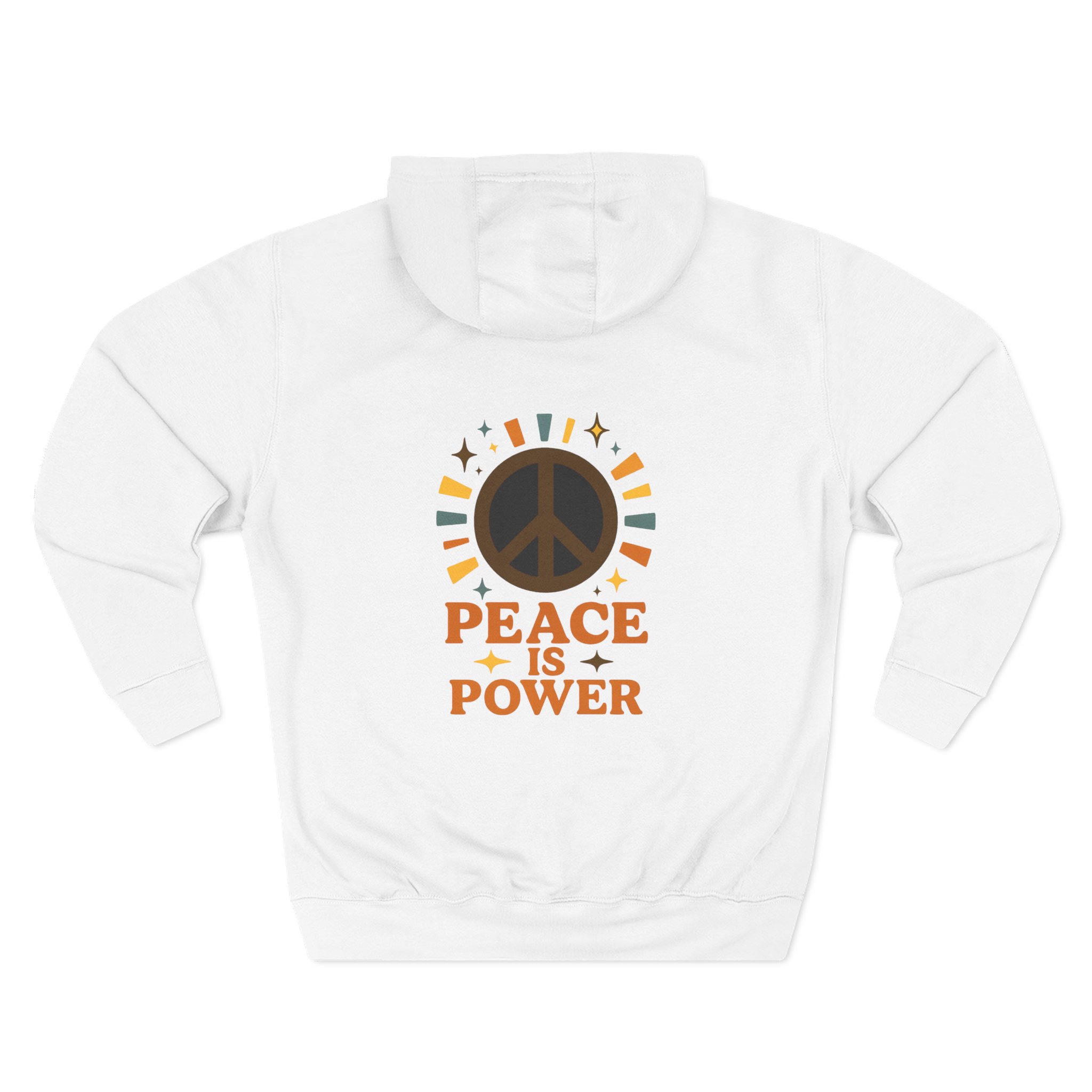 Peace is Power Fleece Hoodie - Cozy Unisex Sweatshirt, Gift for Activists, Warm Layer for Events, Inspirational Apparel - Image 6