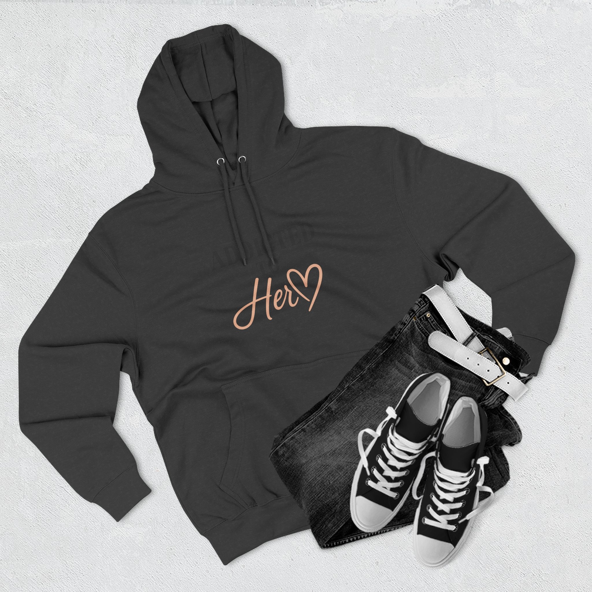 Addicted to Her Fleece Hoodie - Cozy Sweatshirt for Loved Ones, Gift for Girlfriends, Birthday Present, Relationship Apparel, Casual Wear - Image 7