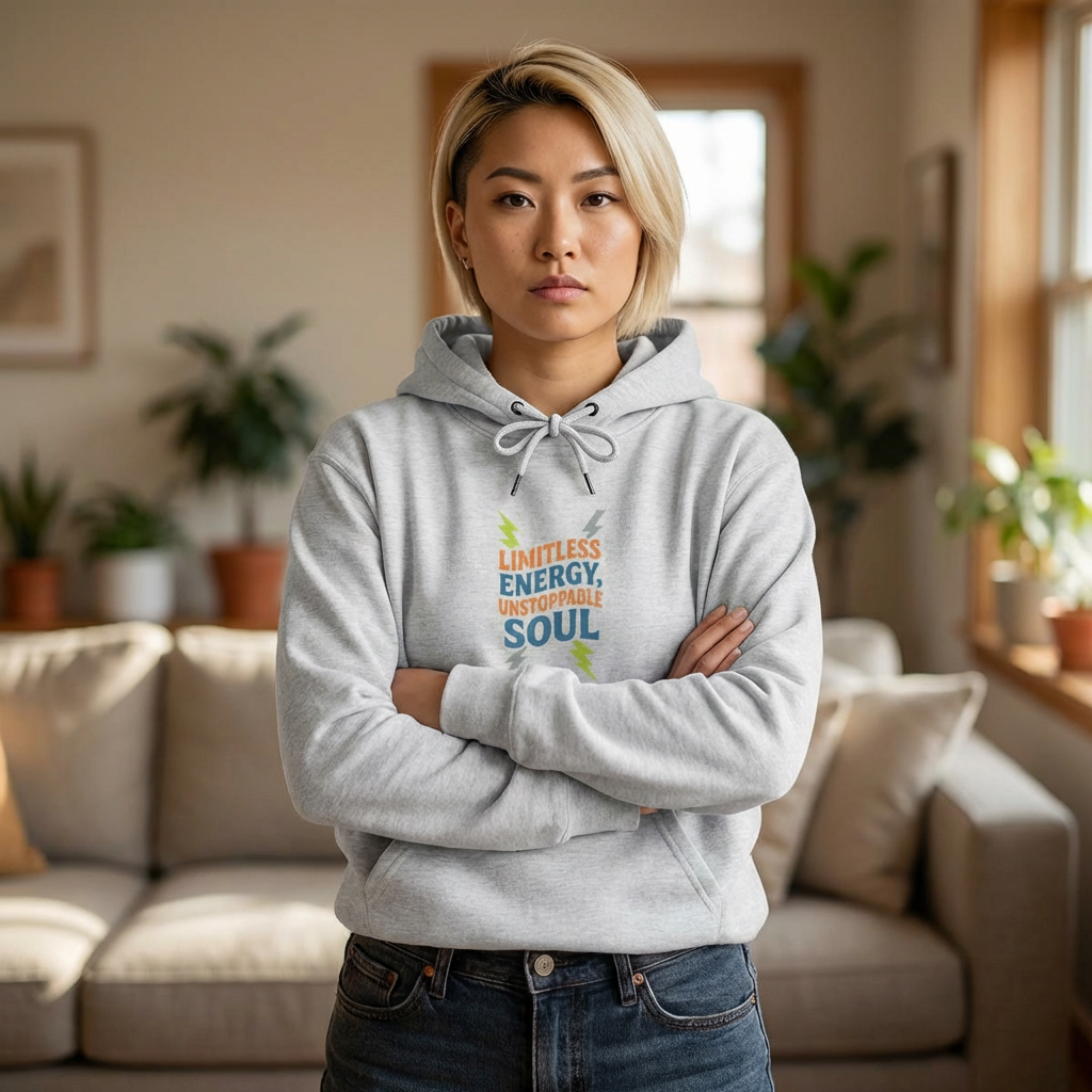 Limitless Energy Soul Hoodie, Inspirational Fleece Sweatshirt, Motivational Gift for Athletes, Cozy Winter Wear, Relaxed Fit Hoodie