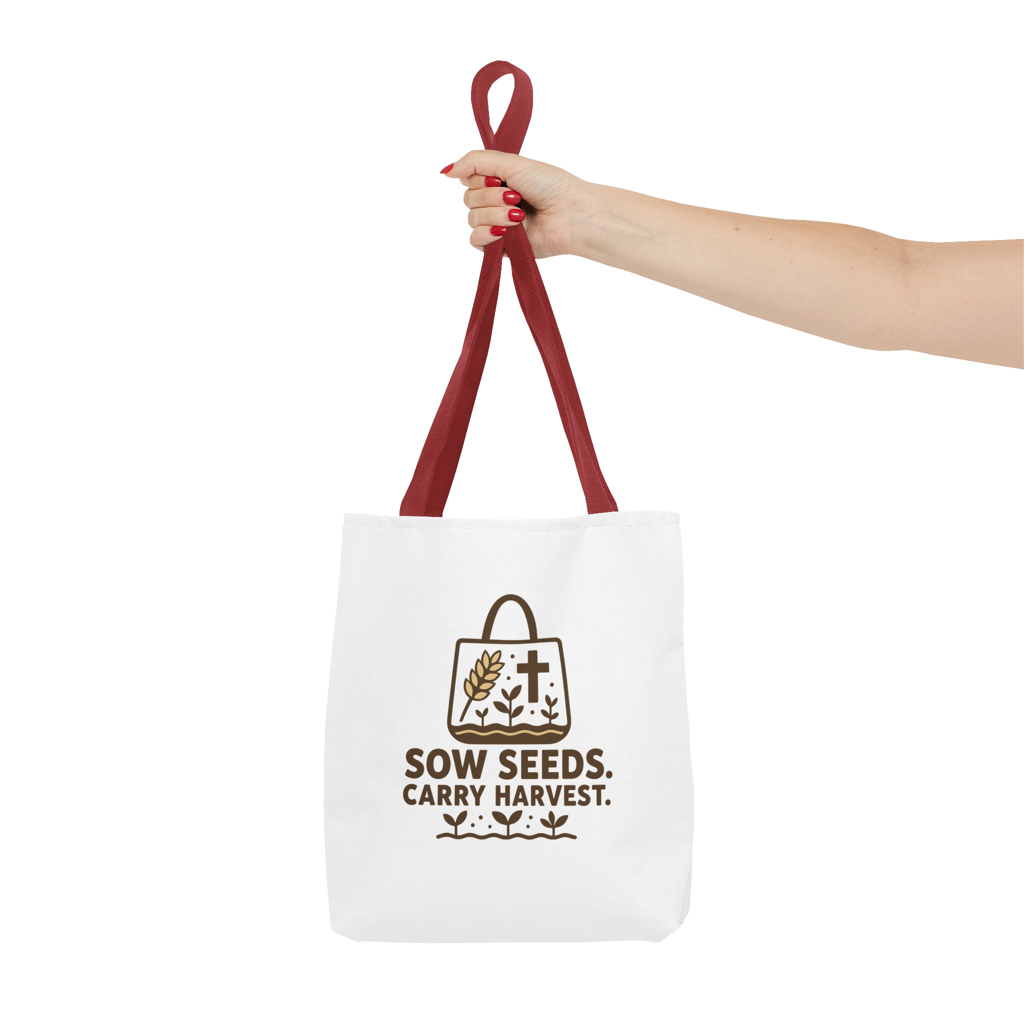 Inspirational Tote Bag - Sow Seeds Carry Harvest, Eco-Friendly Shopping Bag, Gardening Gift, Reusable Grocery Bag, Faith & Nature - Image 4