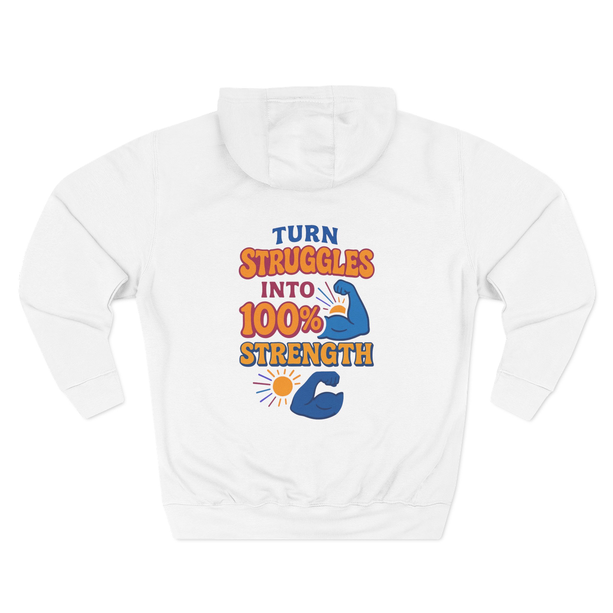 Inspiring Strength Fleece Hoodie, Motivational Sweatshirt, Fitness Gift, Workout Apparel, Positive Message Top