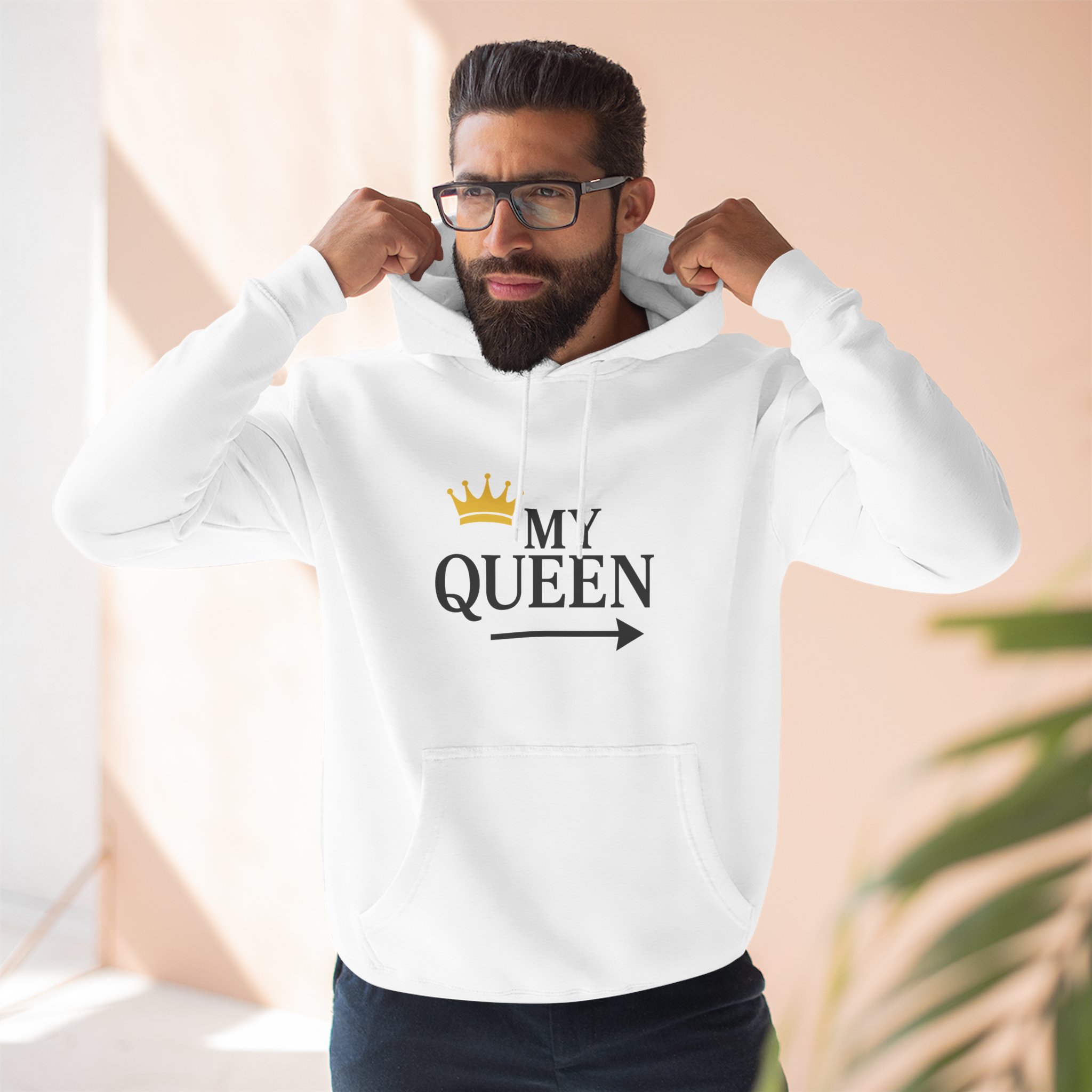 My Queen Three-Panel Hoodie | Cozy Gift for Her, Casual Wear, Birthday Surprise, Stylish and Trendy Sweatshirt - Image 2