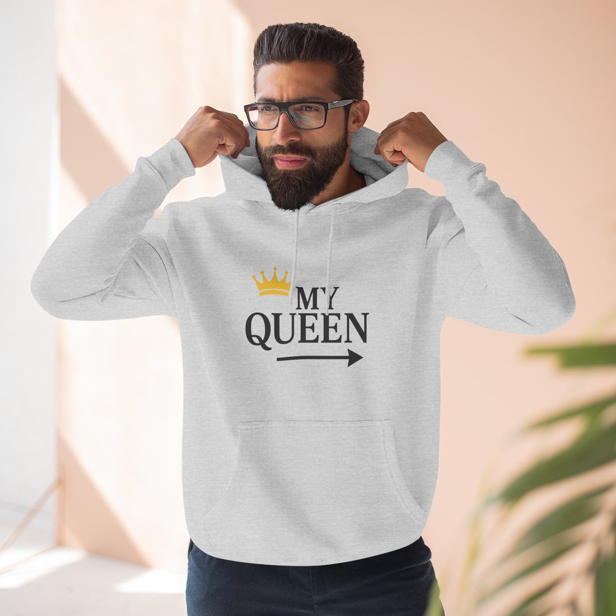My Queen Three-Panel Hoodie | Cozy Gift for Her, Casual Wear, Birthday Surprise, Stylish and Trendy Sweatshirt - Image 4