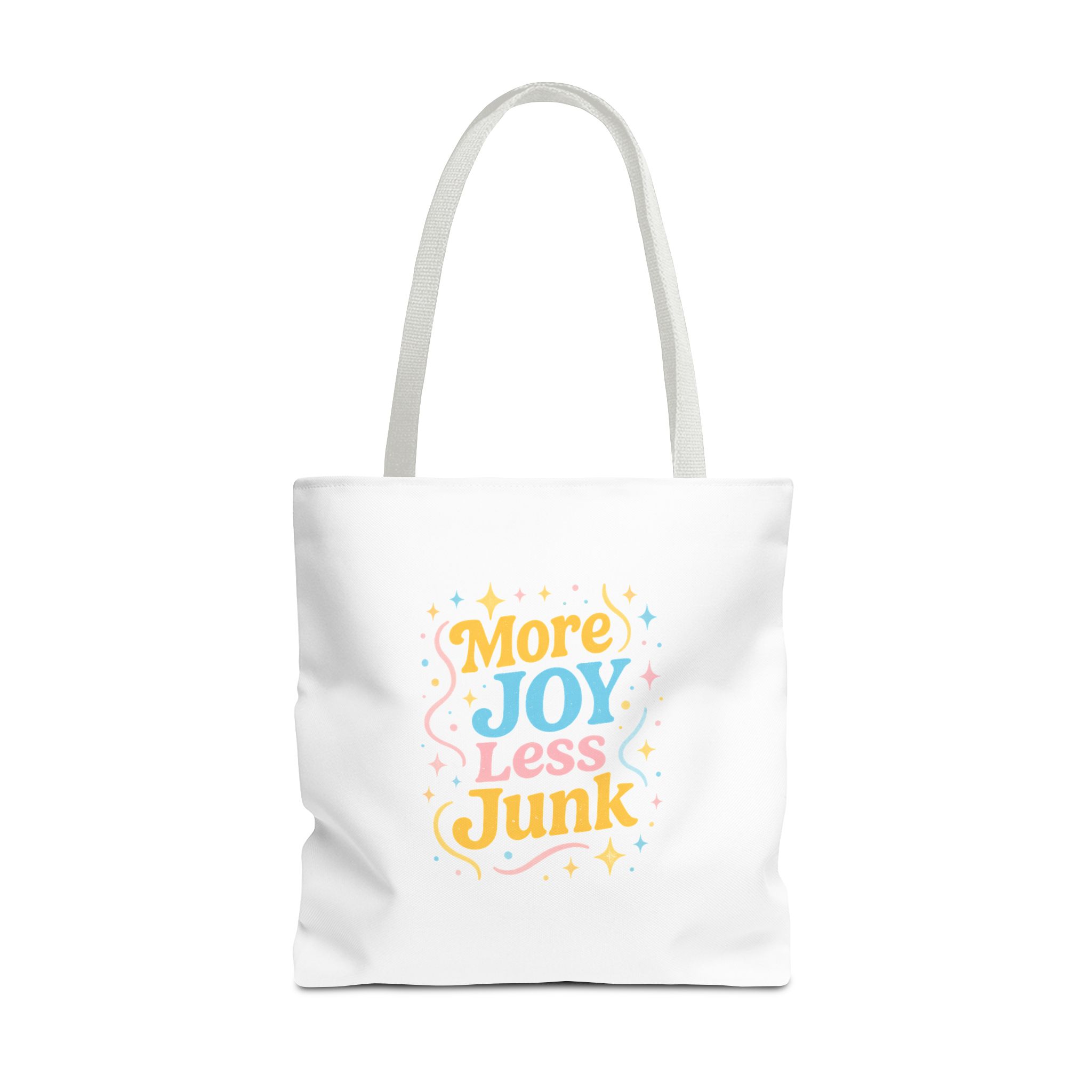 Joyful Tote Bag - More Joy Less Junk - Eco-Friendly Reusable Shopping Bag, Gift for Friends, Stylish Grocery Tote, Fun Everyday Tote - Image 16