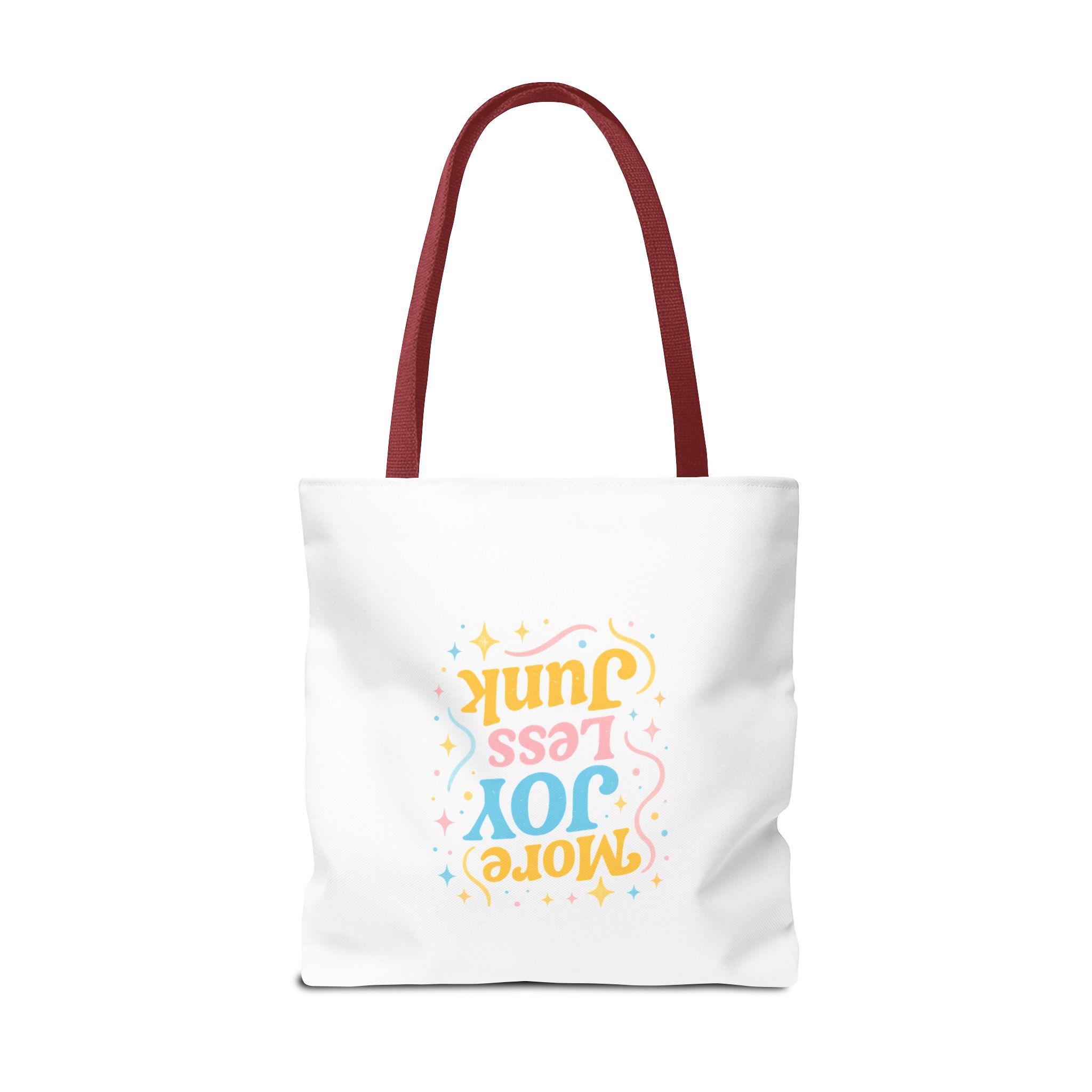 Joyful Tote Bag - More Joy Less Junk - Eco-Friendly Reusable Shopping Bag, Gift for Friends, Stylish Grocery Tote, Fun Everyday Tote - Image 11