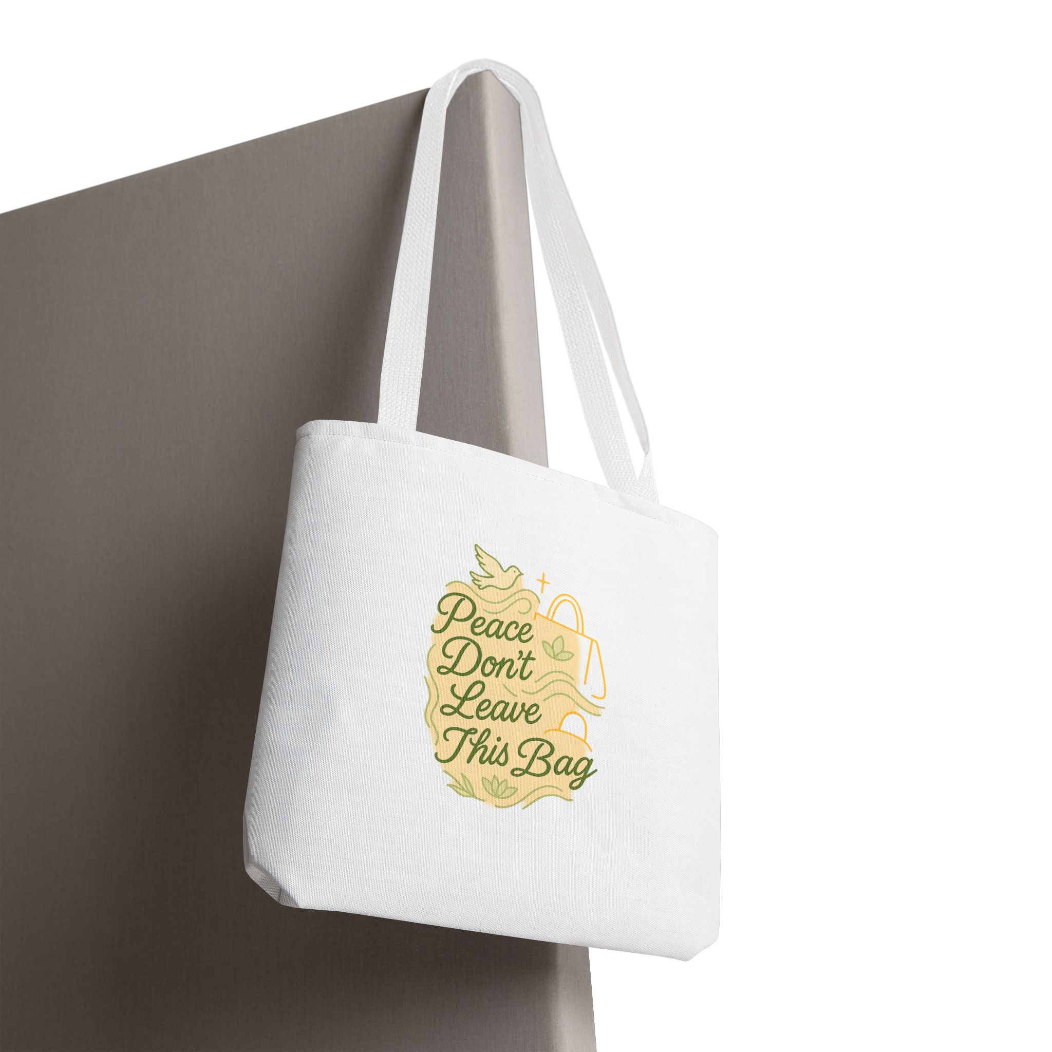 Peaceful Tote Bag, Eco-Friendly Shopper Bag, Inspirational Gift, Peace Symbol Bag, Casual Everyday Tote - Image 44