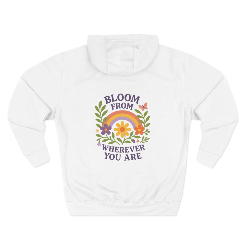 Bloom Wherever You Are Fleece Hoodie - Cozy Floral Sweatshirt for Growth & Positivity, Ideal for Gifts, Home, Casual Wear
