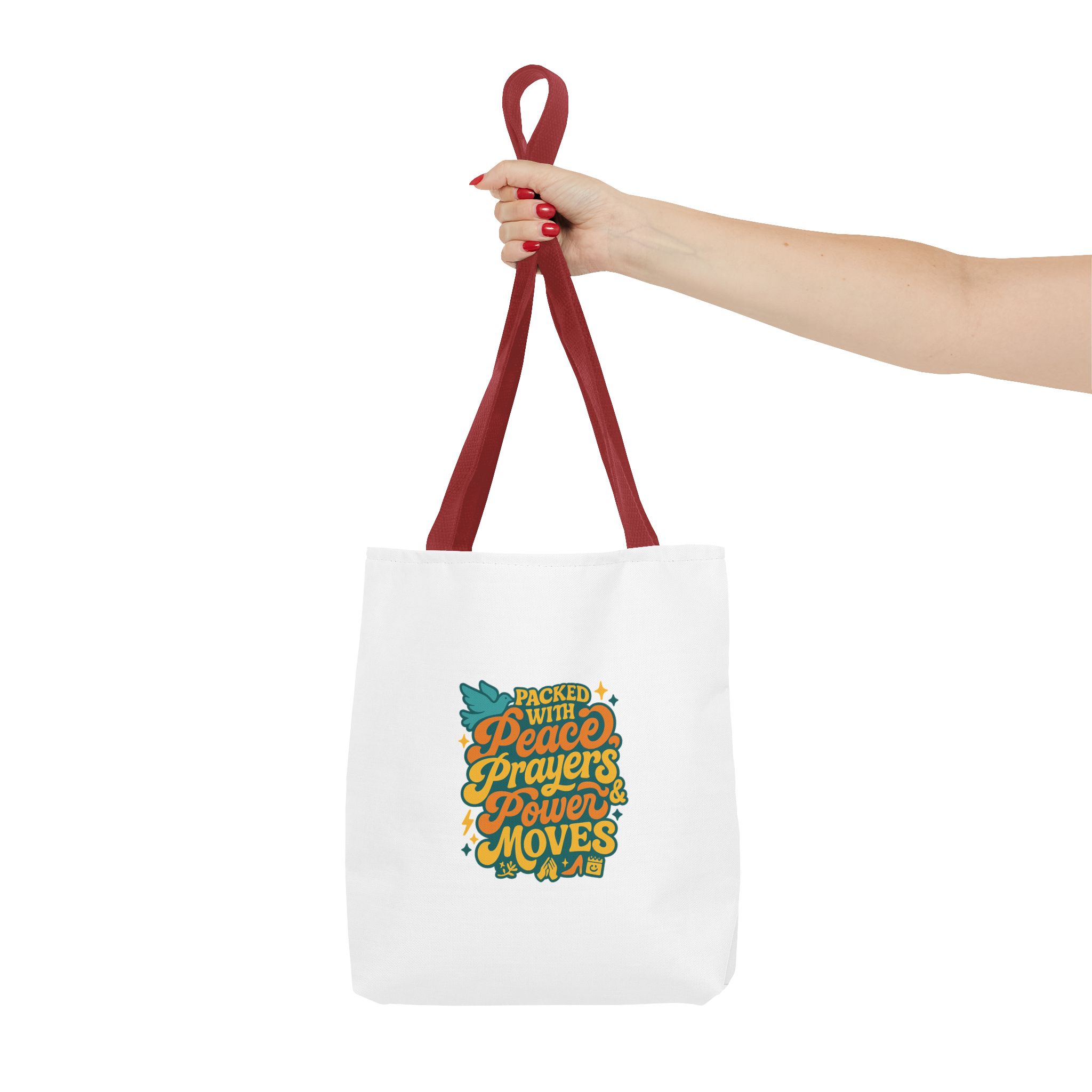 Empowerment Tote Bag - Packed with Peace, Prayers, Power Moves | Inspirational Tote, Motivational Gifts, Women's Handbag, Eco-Friendly Bag - Image 6