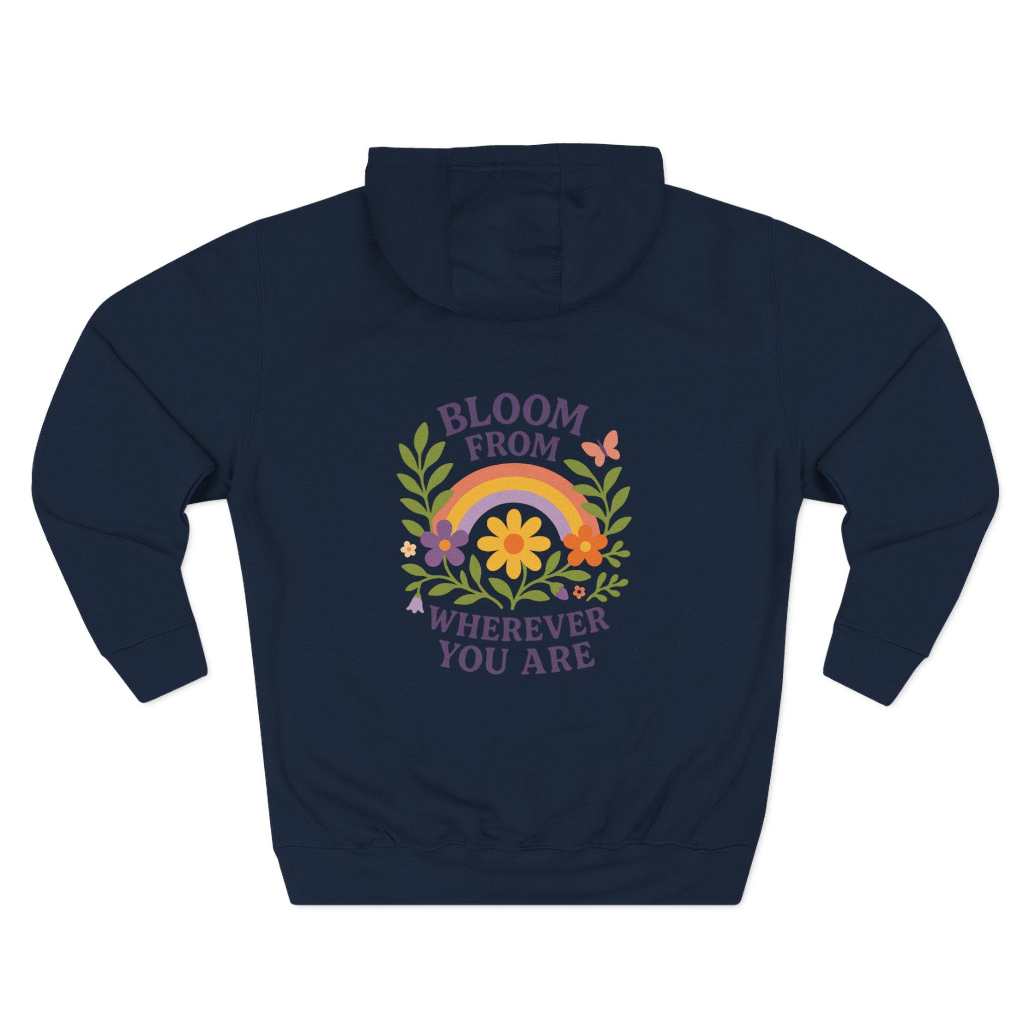 Bloom Wherever You Are Fleece Hoodie - Cozy Floral Sweatshirt for Growth & Positivity, Ideal for Gifts, Home, Casual Wear - Image 10
