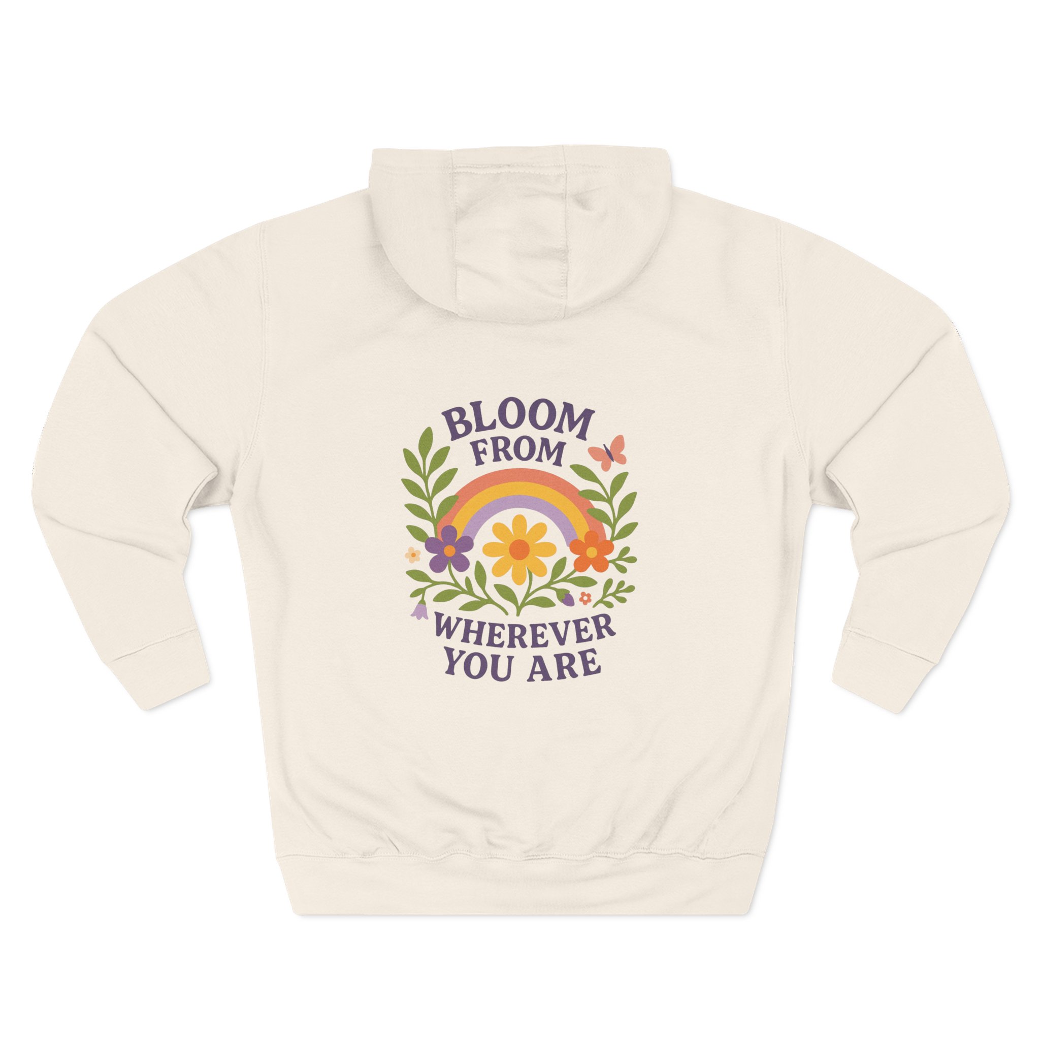 Bloom Wherever You Are Fleece Hoodie - Cozy Floral Sweatshirt for Growth & Positivity, Ideal for Gifts, Home, Casual Wear - Image 15