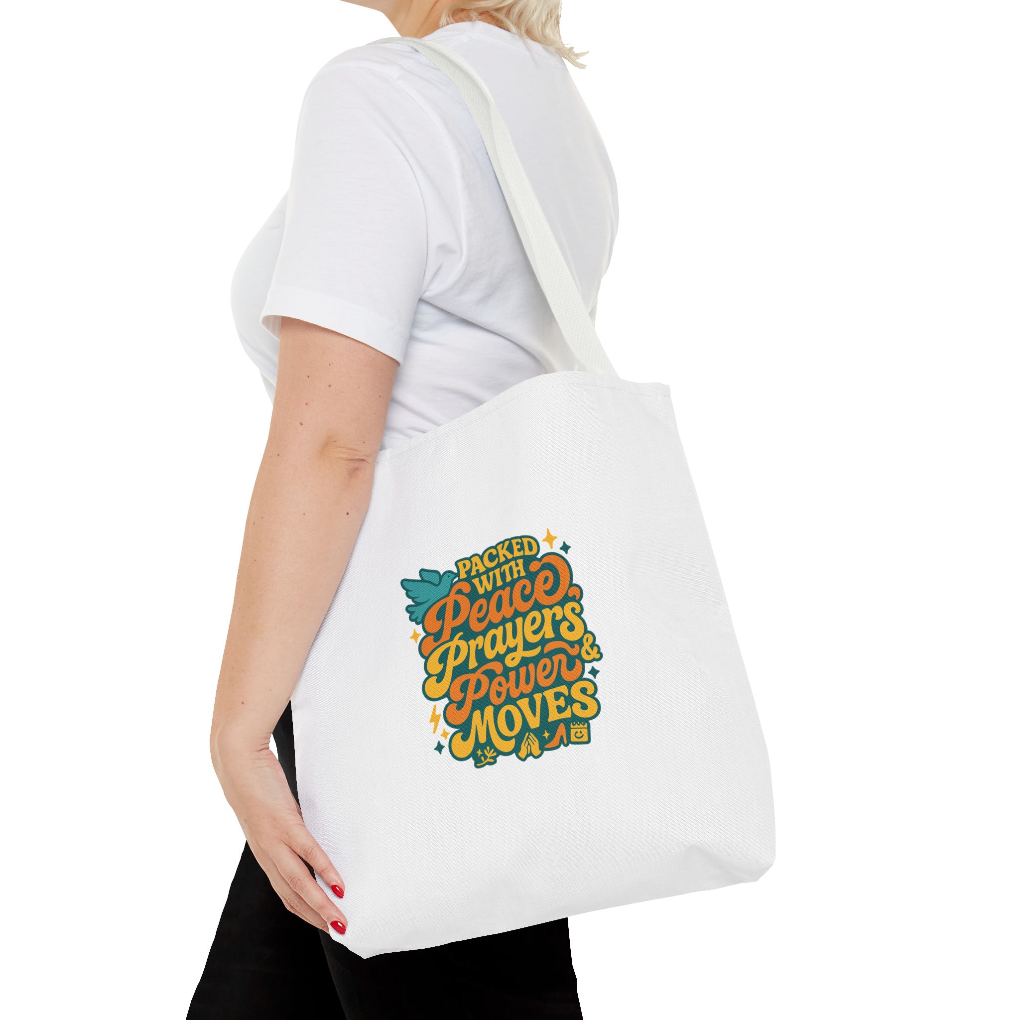 Empowerment Tote Bag - Packed with Peace, Prayers, Power Moves | Inspirational Tote, Motivational Gifts, Women's Handbag, Eco-Friendly Bag - Image 26