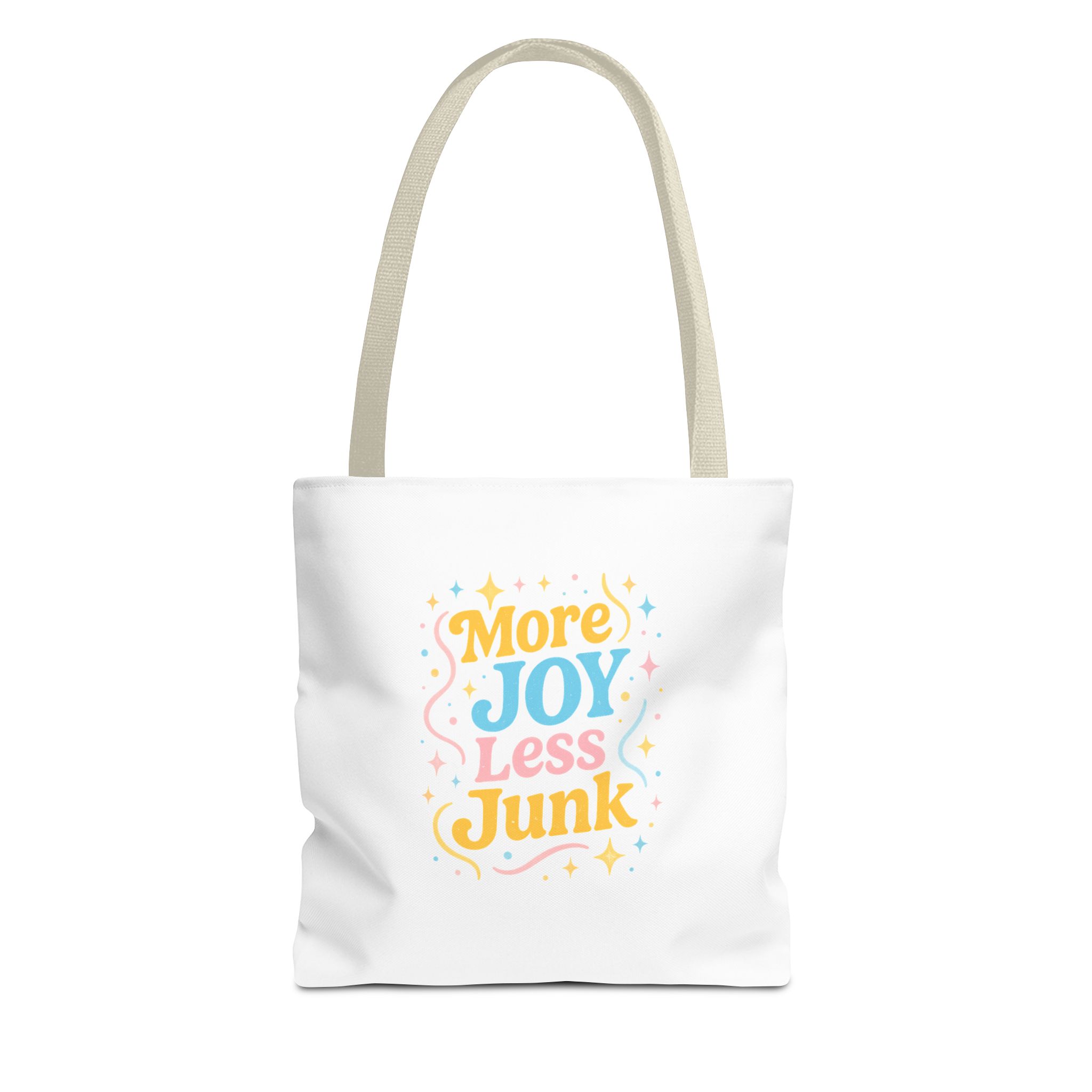 Joyful Tote Bag - More Joy Less Junk - Eco-Friendly Reusable Shopping Bag, Gift for Friends, Stylish Grocery Tote, Fun Everyday Tote - Image 19