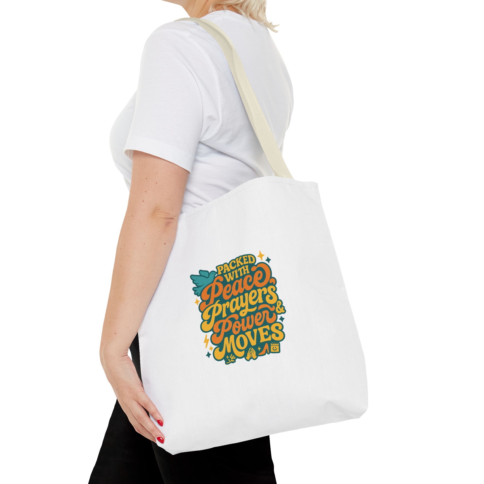 Empowerment Tote Bag - Packed with Peace, Prayers, Power Moves | Inspirational Tote, Motivational Gifts, Women's Handbag, Eco-Friendly Bag - Image 28