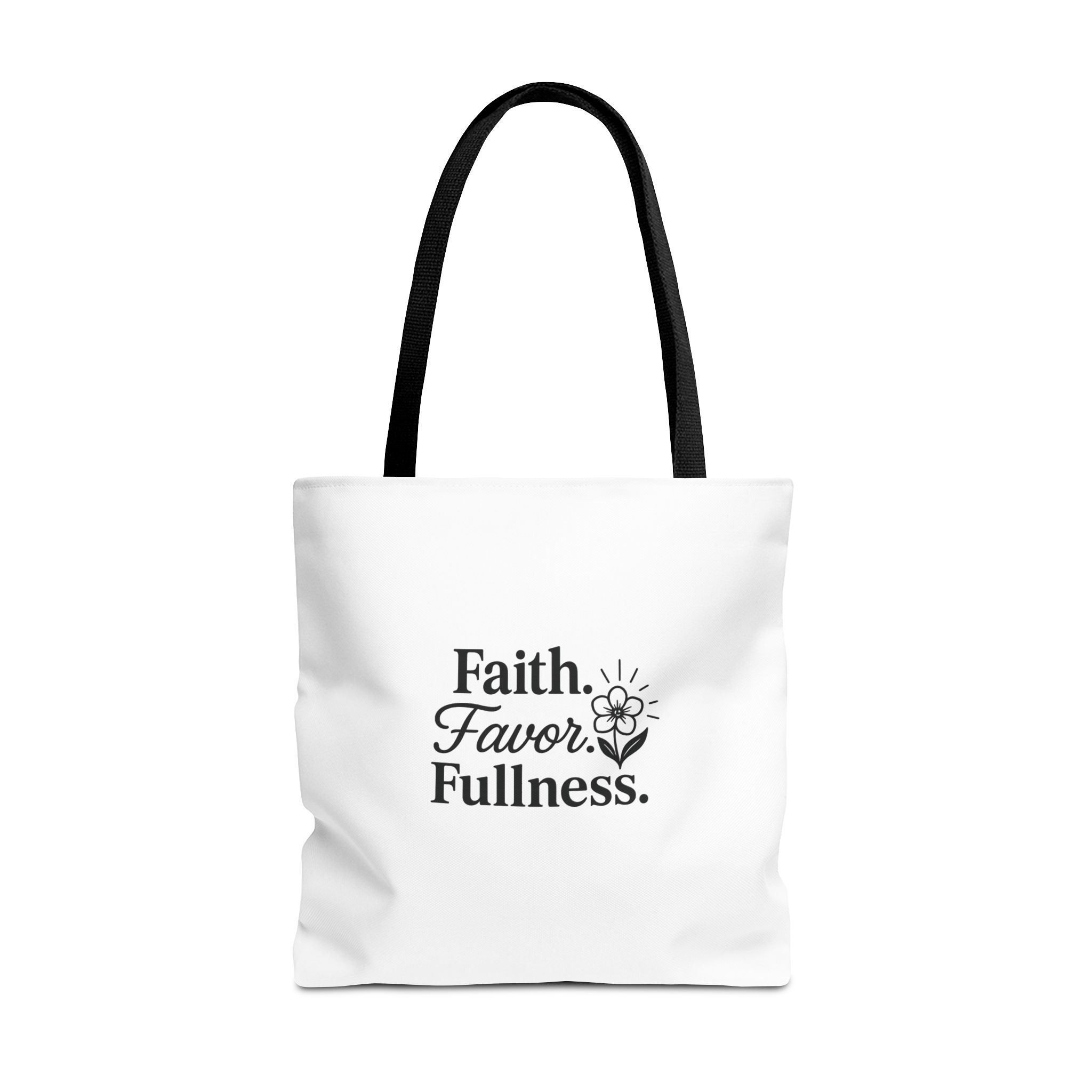 Inspirational Tote Bag, Faith Favor Fullness Gift, Eco-Friendly Shopping Bag, Motivational Purse, Spiritual Gift for Women - Image 3