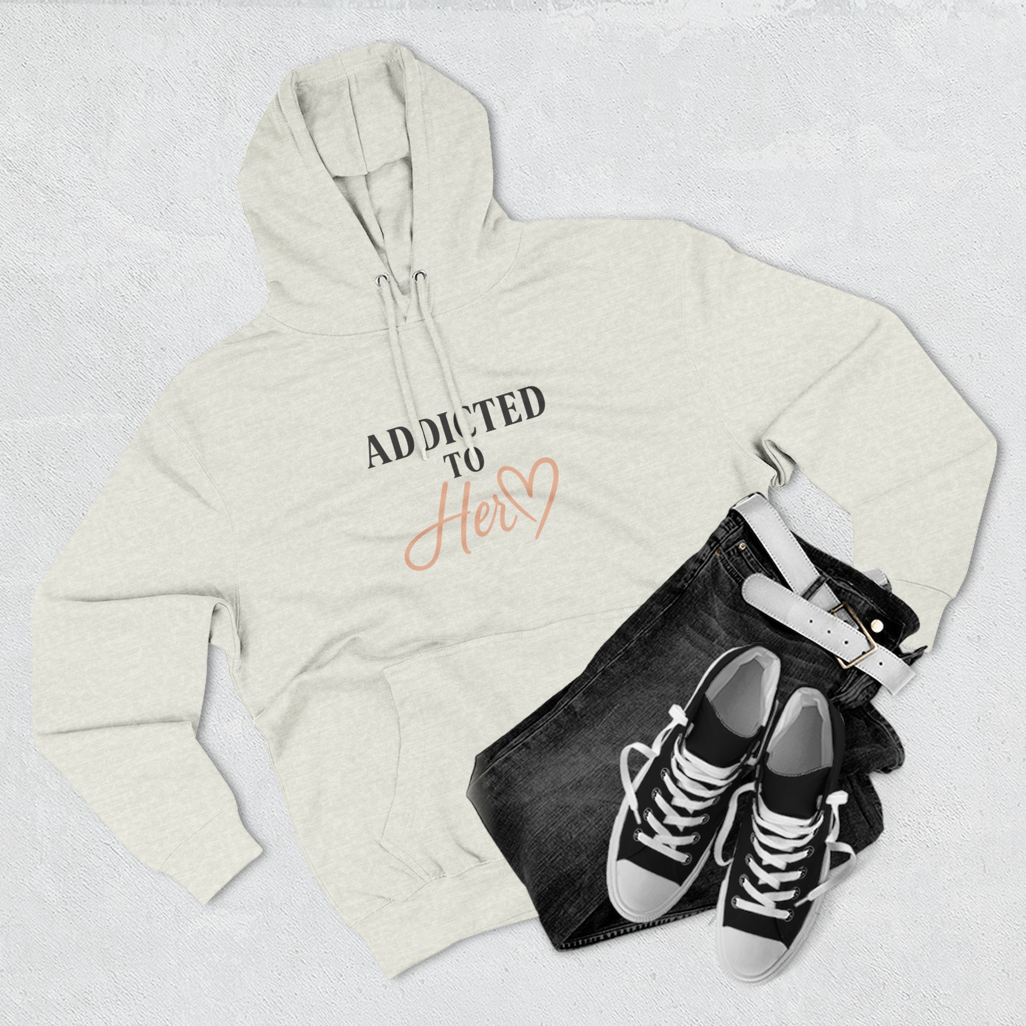 Addicted to Her Fleece Hoodie - Cozy Sweatshirt for Loved Ones, Gift for Girlfriends, Birthday Present, Relationship Apparel, Casual Wear - Image 11