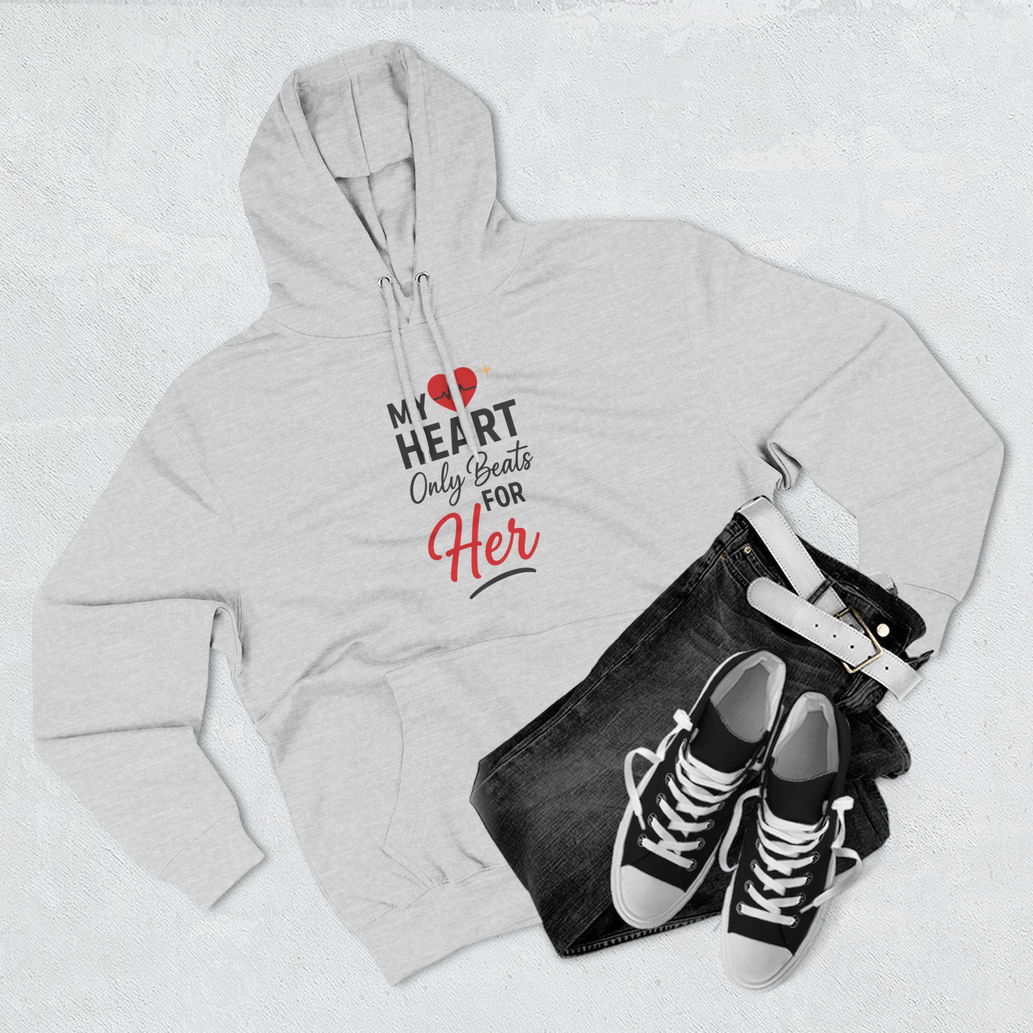 My Heart Only Beats for Her Hoodie | Romantic Gift, Valentine's Day, Gift for Her, Cozy Apparel, Love Merchandise - Image 4