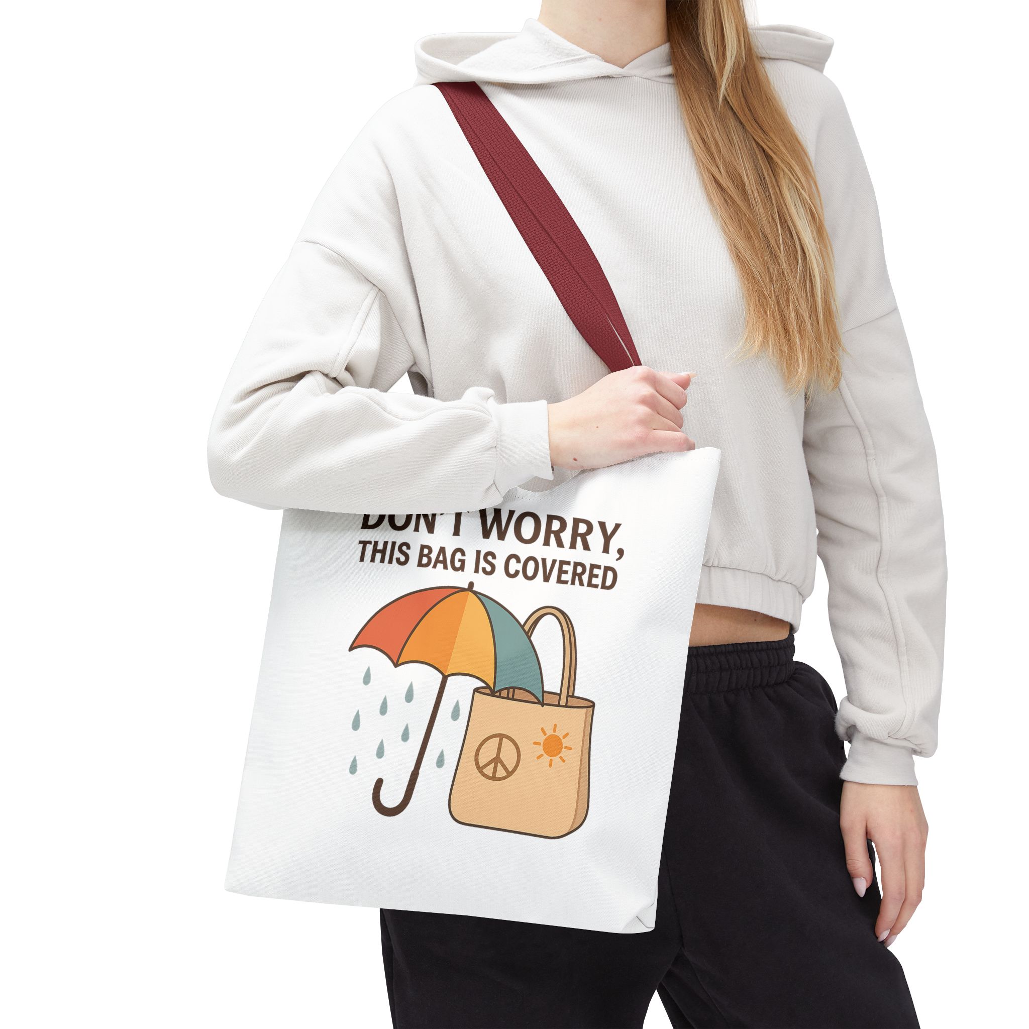 Lighthearted Tote Bag for Everyday Use, Eco-Friendly Shopping Bag, Rainy Day Carryall, Unique Gift for Friends, Funny Tote for All Occasions - Image 12