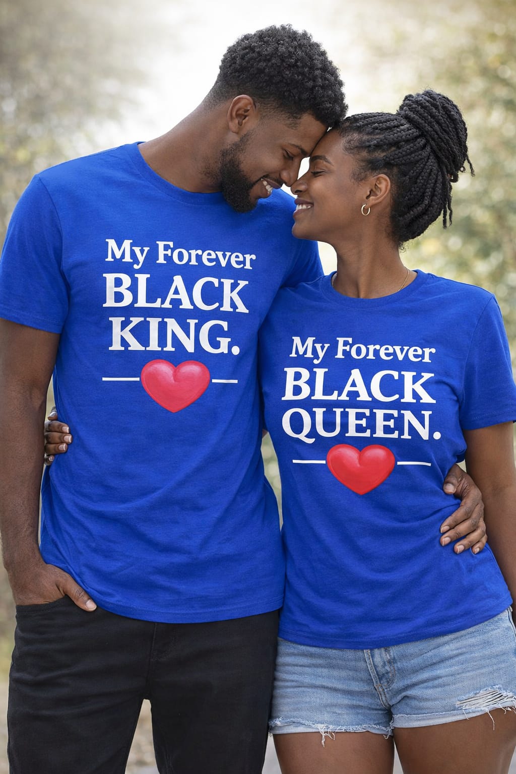 My Forever Black King & Queen – Matching Couple T-Shirt Set